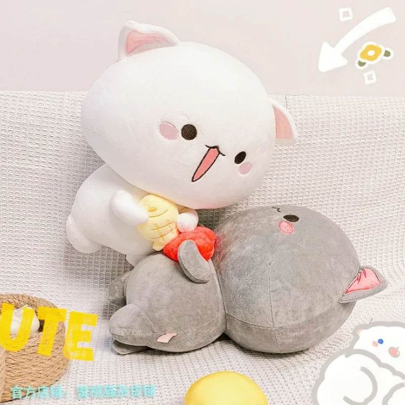 Kawaii Mitao Cat Plush Toys Lying Cats Couple Plush Doll Soft Stuffed Cute Animal Pillow Cartoon Decorate Cushion Kid Gift Toys