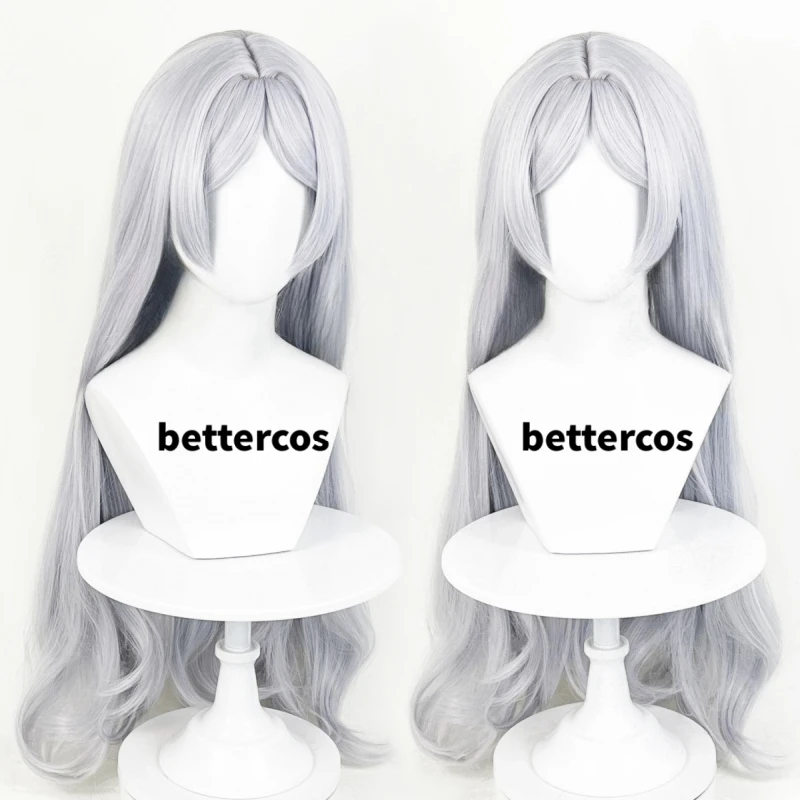 Frieren Cosplay Wig Anime Frieren At The Funeral 85CM Long Silver White Wigs Heat Resistant Synthetic Wigs