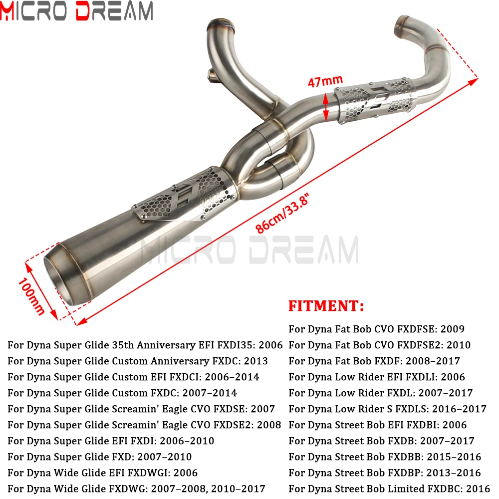 Motorcycle Exhaust Pipes Big Sexy Exhaust Muffler For Harley Dyna 2006-2017 Super Glide FXD Low Rider FXDL Street Bob FXDB FXDBB