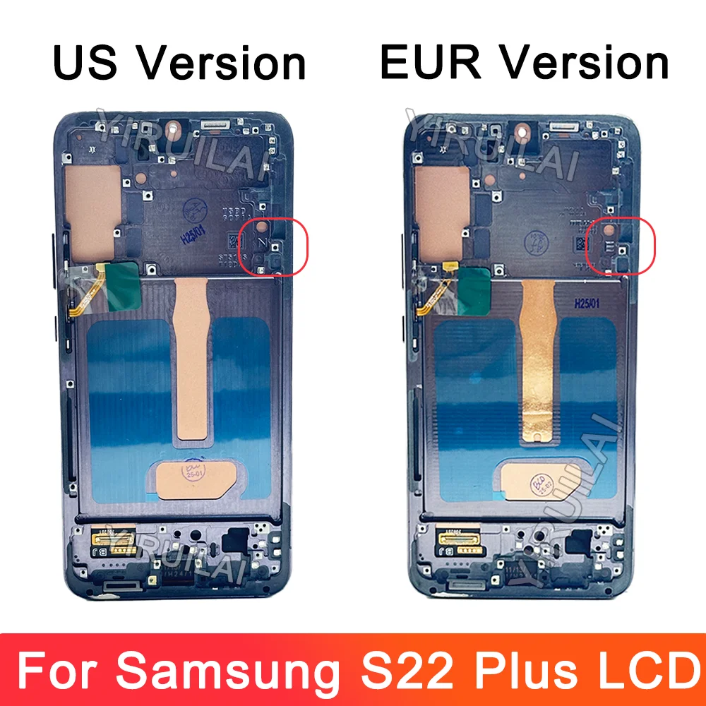 S22 Plus TFT Screen Replacement for Samsung Galaxy S22+ 5G SM-S906B SM-S906B/DS Lcd Display Digital Touch Screen with FramePart