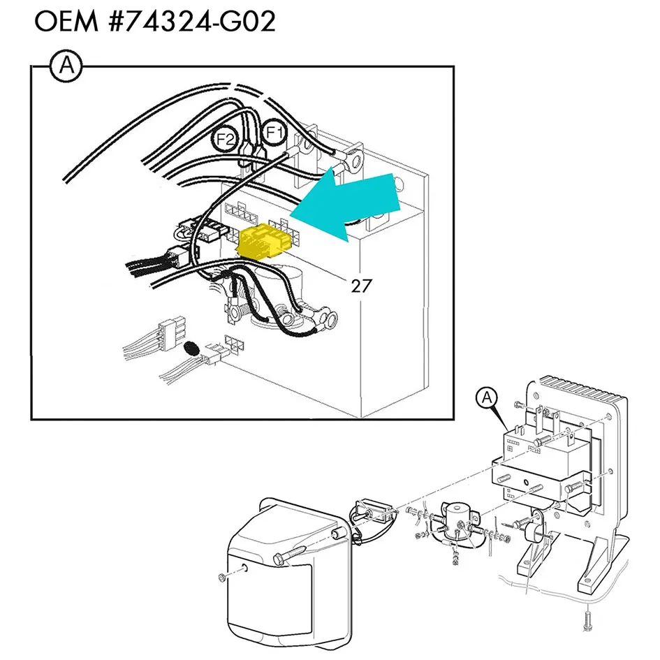 Golf Cart Control Wiring Harness for EZGO Electric PDS Models Fits Controller#73326-G02 OEM#74324-G01/74324-G02