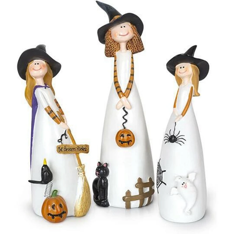 Halloween Witch Figurines And Statues Home Decor Resin Witches Cute Elf Sculpture 1 Piece Home Decor Home Decor Gifts