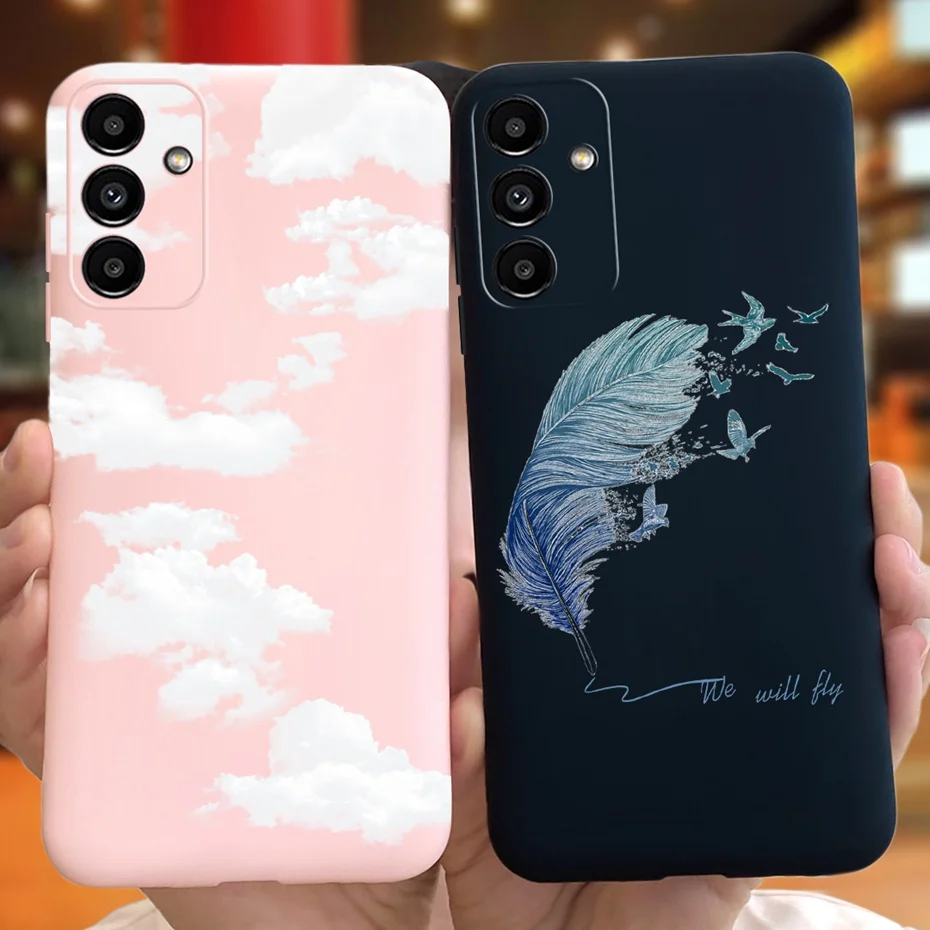 For Samsung Galaxy A14 5G Phone Case Stylish Girl Flower Soft Silicone TPU Cases For Samsung A14 A 14 SM-A146B Jelly Back Cover