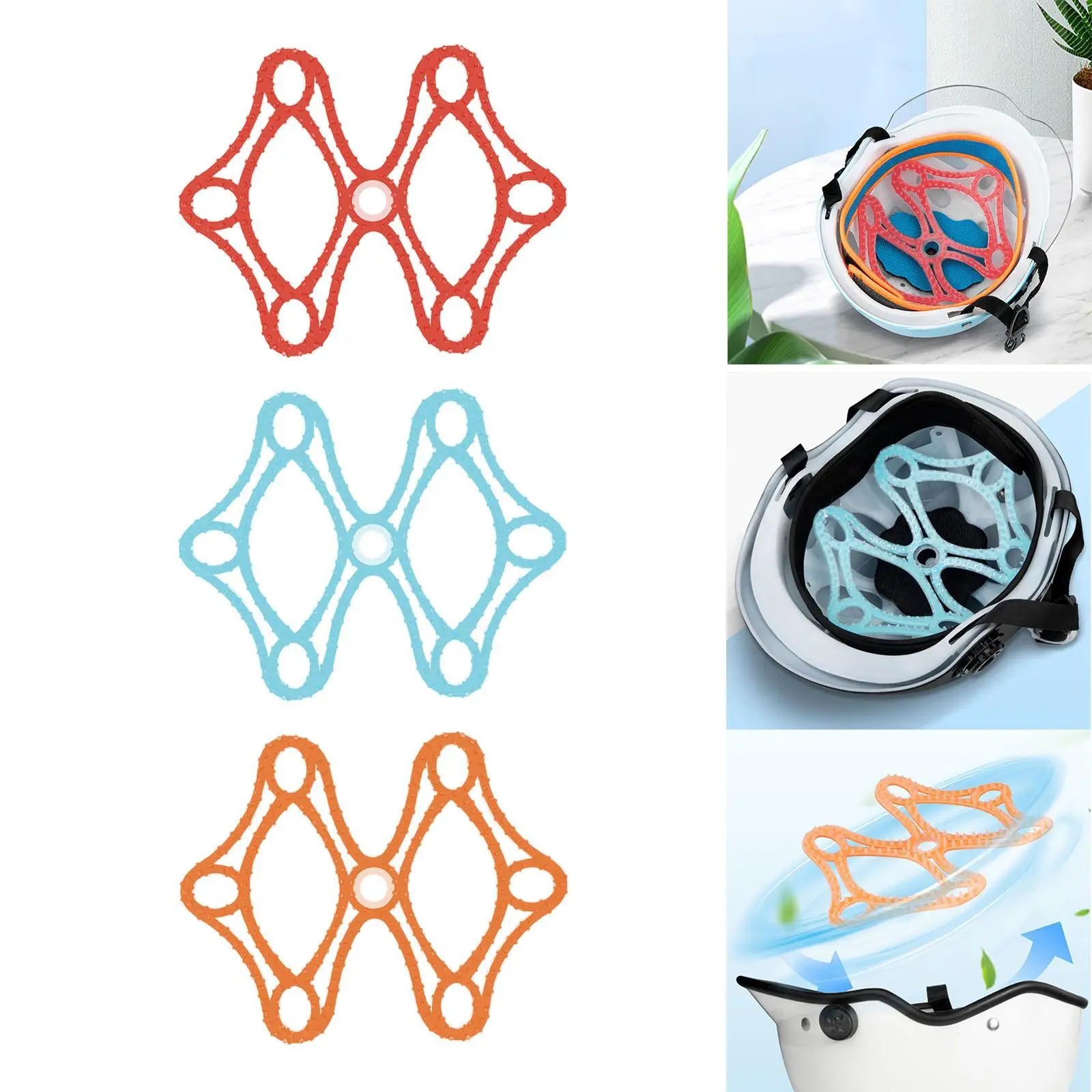 Universal Silicone Helmet Liner Padding Breathable Ventilated Cushion Smooth Wear Resistant Insert Heat Insulation Part for Bike
