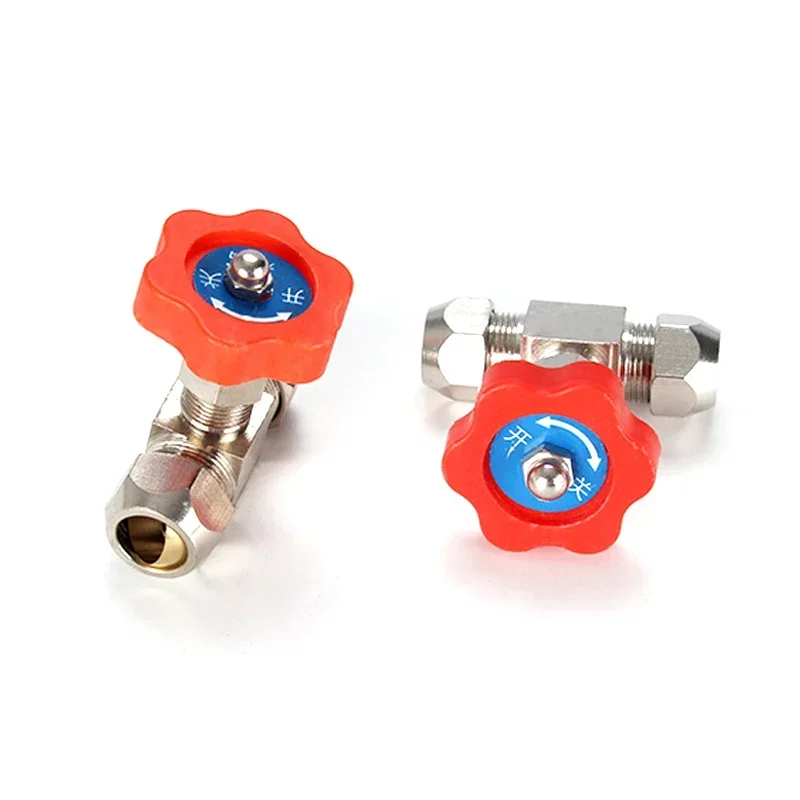 6mm 8mm 10mm 12mm Hole Dia Orange Plastic Handle Metal High Pressure Durable Tube Needle Type Globe Valve