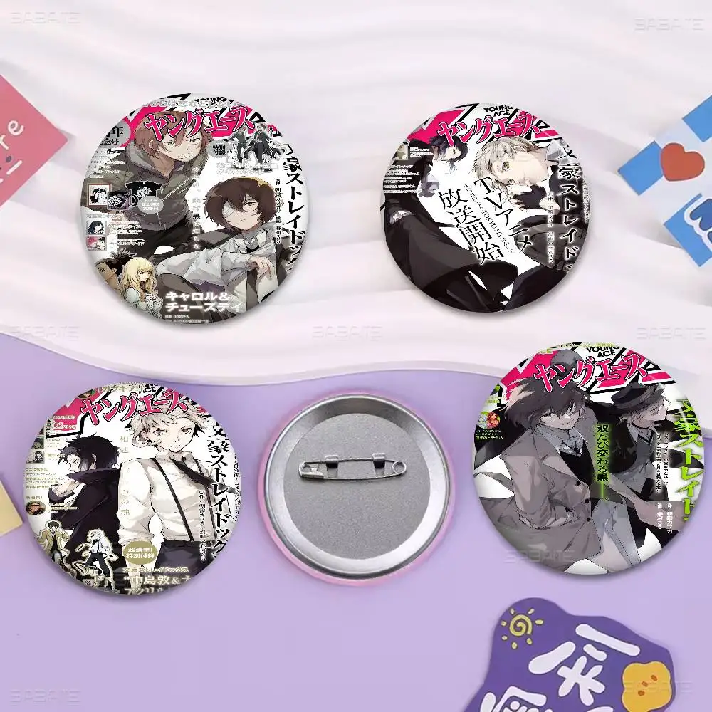 B-Bungo S-Stray D-Dogs D-Dazai C-Chuuya Soft Button Pin Bright Printed Icon Gift For Friends Badge Collar Brooch Lapel Pin Metal