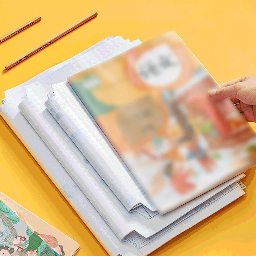 10 hojas A4, cubierta de libro adhesiva transparente, envoltura S/M/L, Protector impermeable para cuaderno, suministros escolares para estudiantes