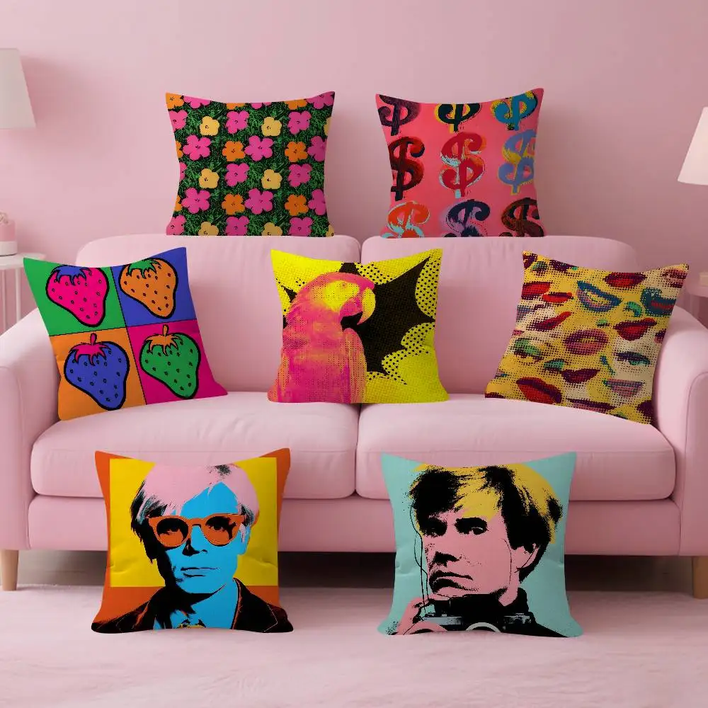 A-Andy W-Warhol Art  Cushion Cover Car Throw Pillow Case For Sofa Car Christmas Gift