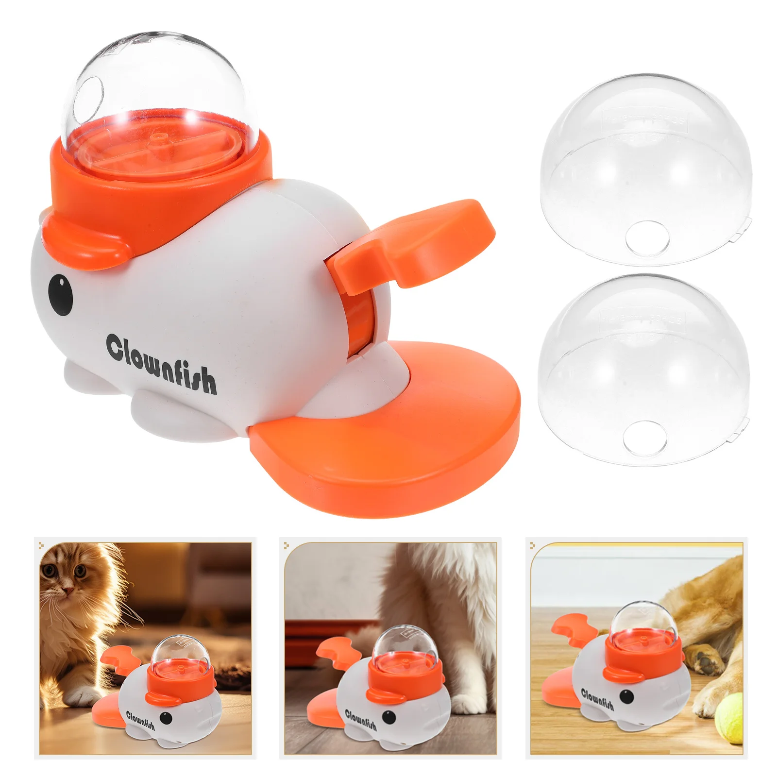 

Interactive Dog Treat Dispenser with Button Rotate Design for Self Feeding Food Puzzle Game Mental Stimulation Portable Pet