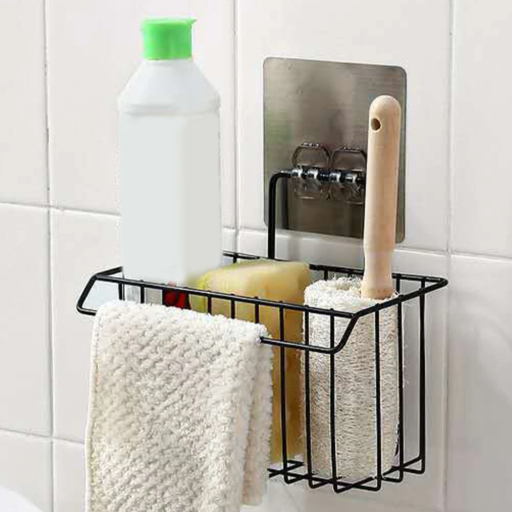 

Kitchen Storage Hanging Wall Mounted Bathroom Organizer Drain Rack Iron Wire For Toiletries Shower Sundry Container Home