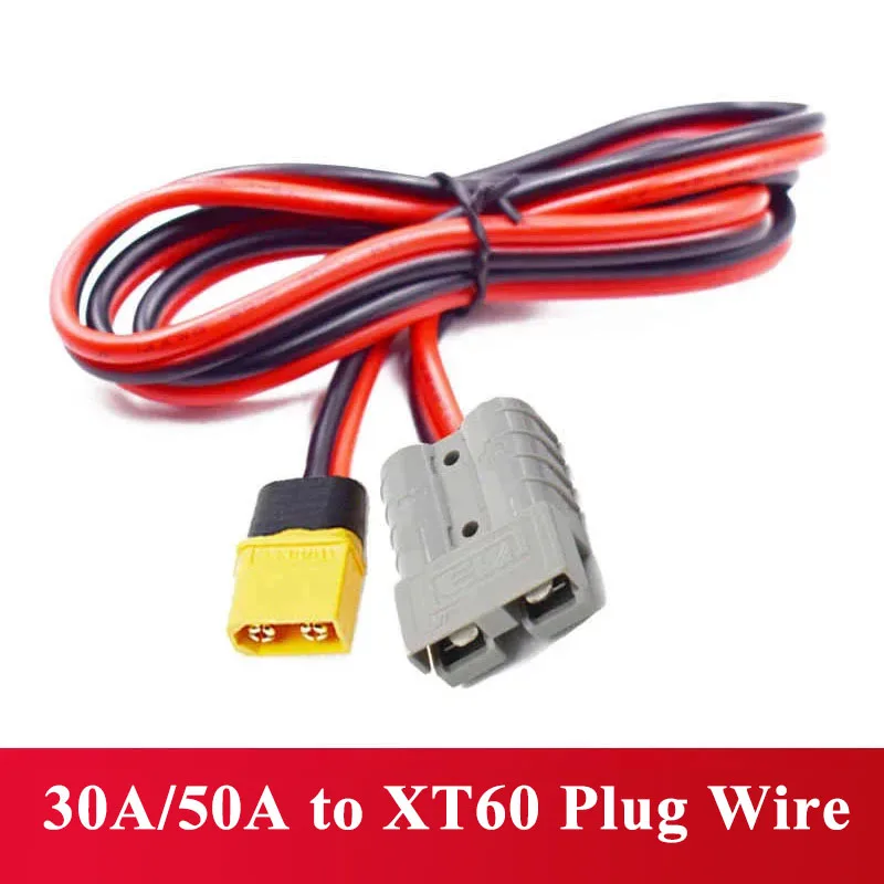 30A/50A Plug to XT60 Male Female Connector Cable for Electric Vehicle Lithium Battery Charging/Discharging Wire Adapter