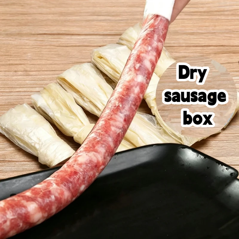 1m * 75mm Trockene Wursthülle, zur Herstellung von Wurstboxen, die nicht leicht zerbrechen, für Würste, Hot Dogs und Salami. – Detail 1