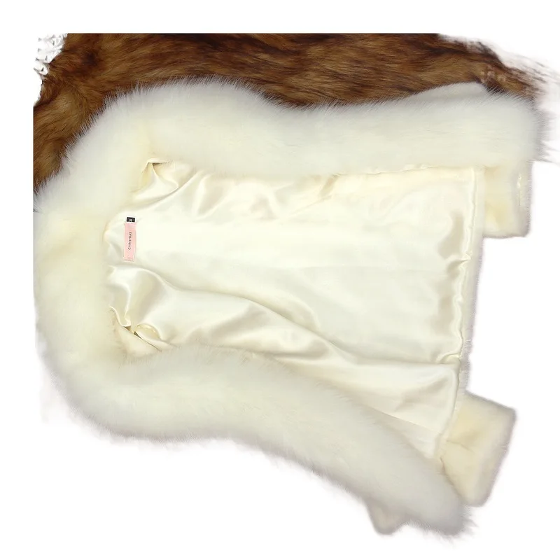 Sweet Elegant Black White Solid Color Faux Fur Winter Warm Plush Short Fashionable Gentle Commuting Cocktail Party Cloak Coat