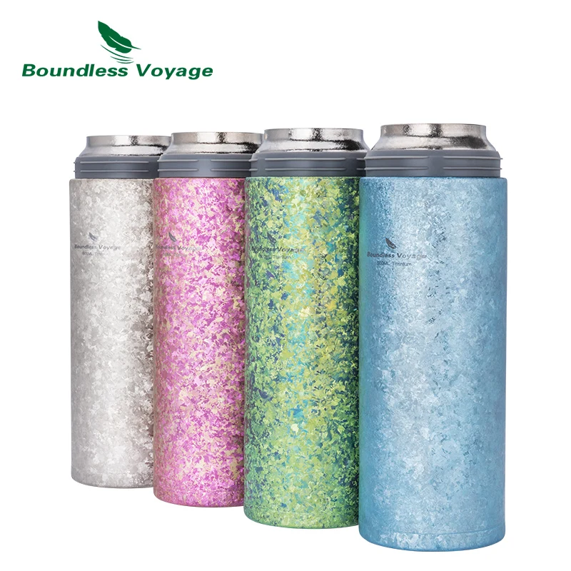 Imagem -05 - Boundless Voyage-titânio Garrafa de Água Isolada Reutilizável Dupla Parede Garrafa Ultraleve Leakproof Drinkware Titânio 500ml Ti3256d