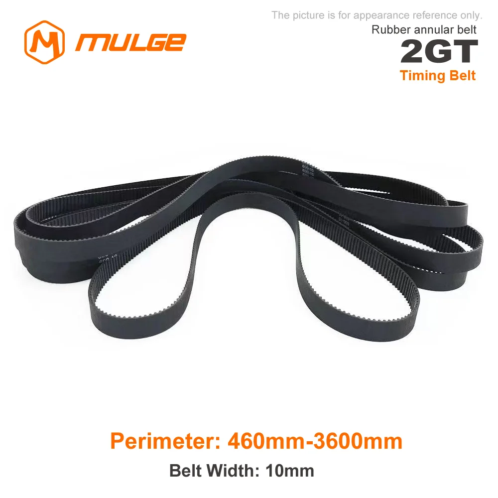 GT2 Closed Loop Timing Belt Rubber 2GT 10mm 3D Printers Parts 460/500mm-3600mm Synchronous Belts Part