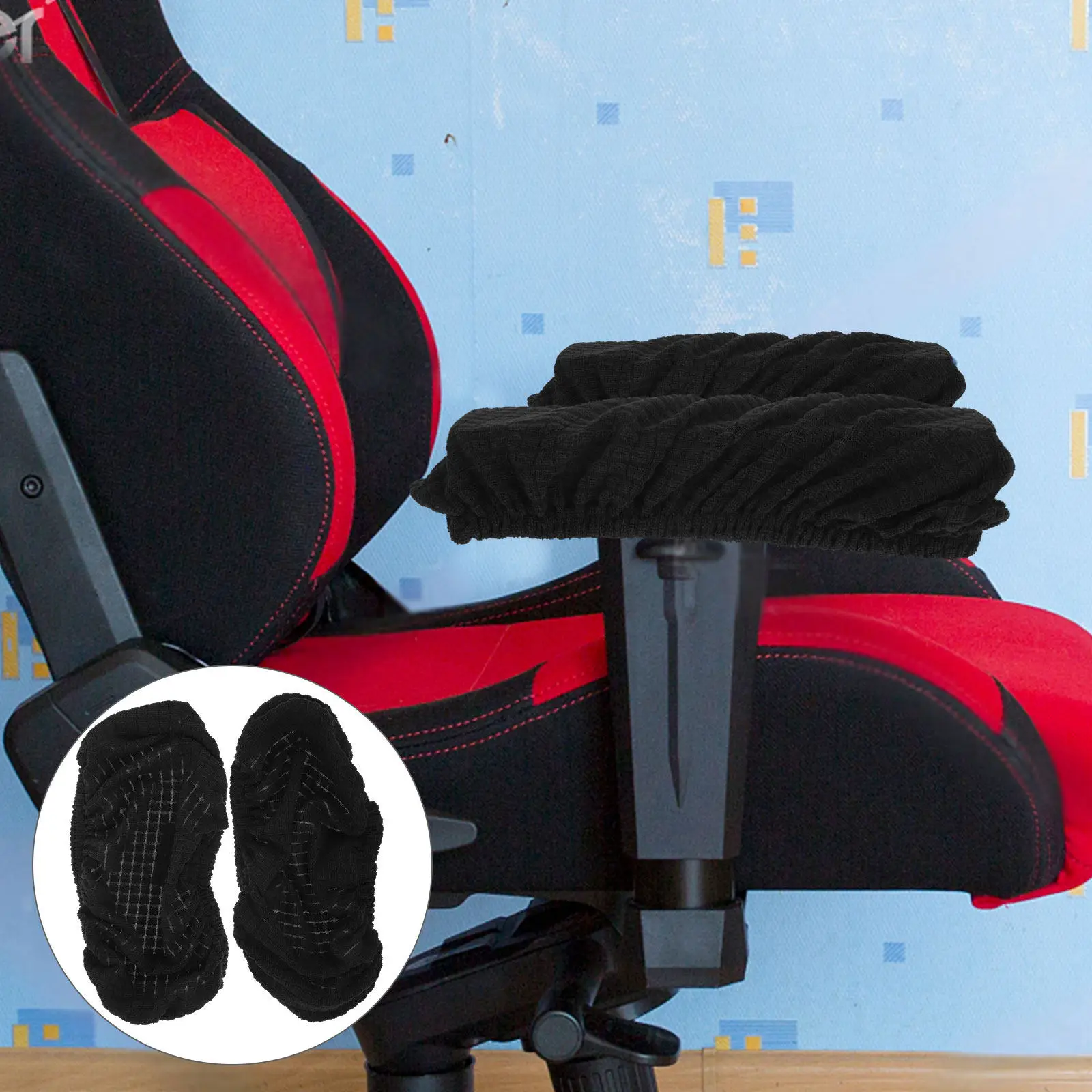 4Pcs Chair Armrest Covers Elastic Polyester Arm Rest Covers for Computer Chair Easy Fit Washable Dust Scratch Protection Sleeve