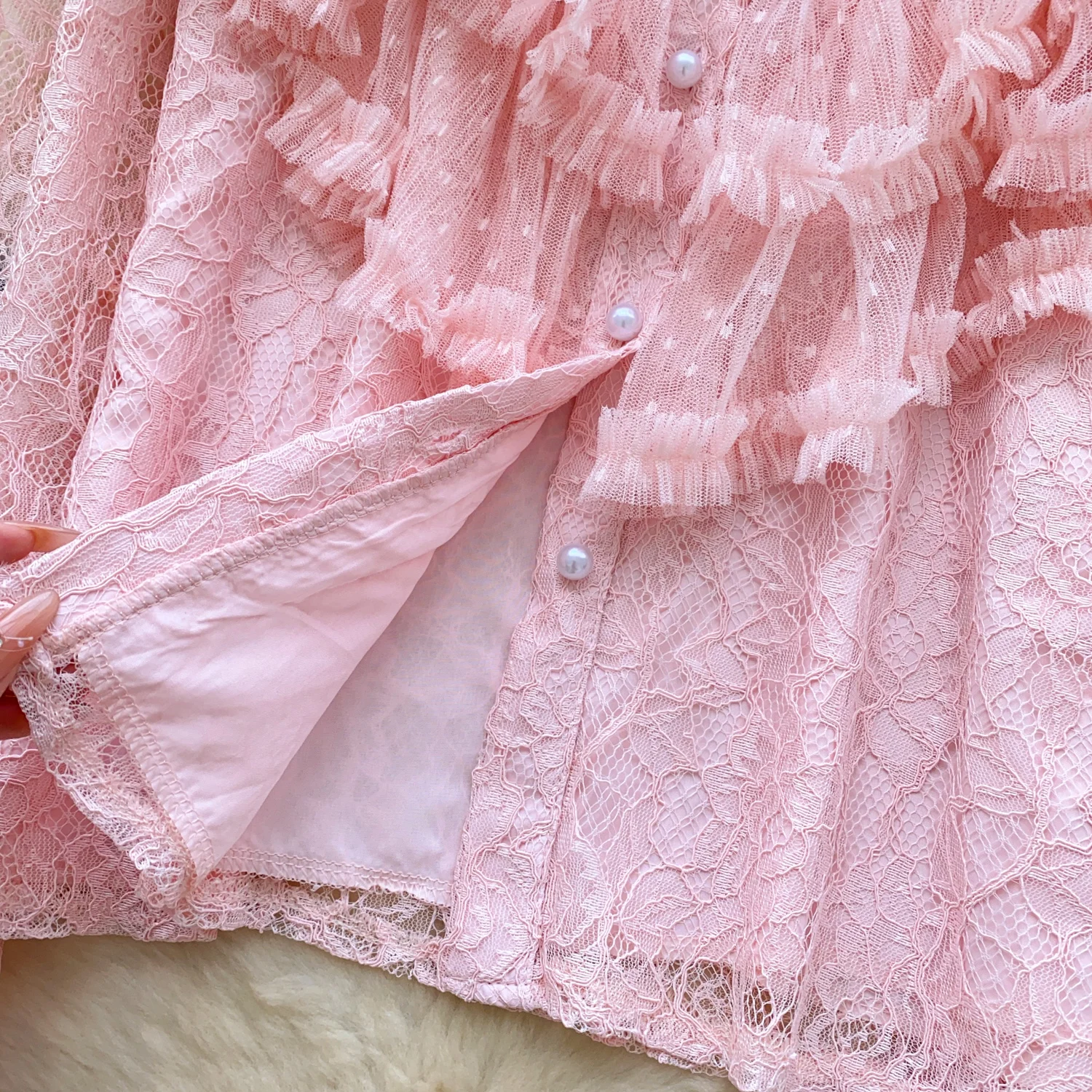 Vintage elegante plissado miçangas blusa de manga longa moda camisa chique topo fada outono roupas femininas