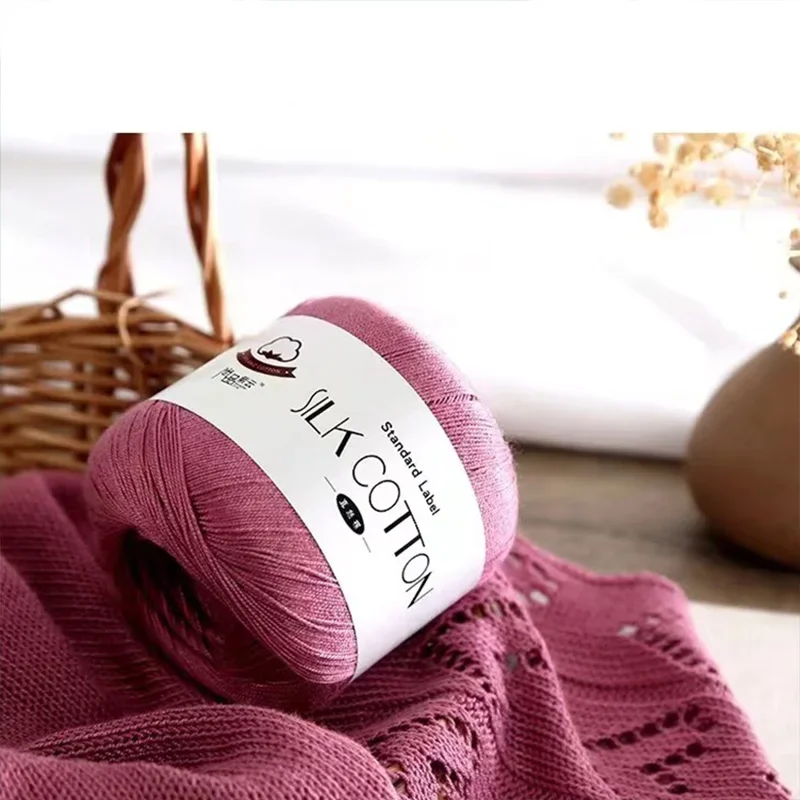 DIY Crocheted Wool Ball Hat Clothes Crochet Yarn, Lace Thread, 6 Silk Cotton Thread, Hand Woven Doll Material Bag, 50g