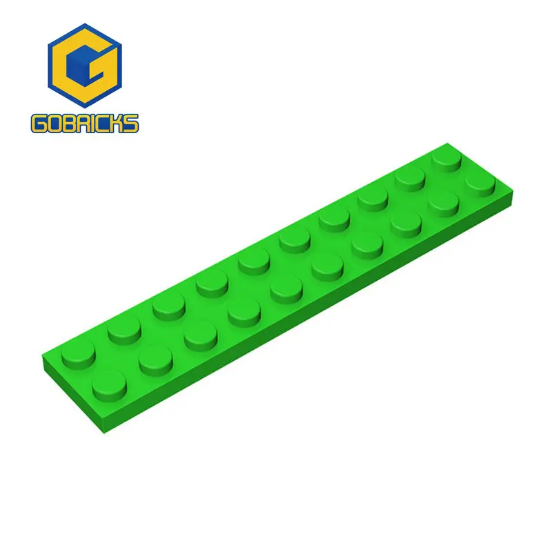 Gobricks-bloques de construcción planos para niños, piezas MOC compatibles con partículas pequeñas de 2x10, 10 piezas, 3832, regalo creativo