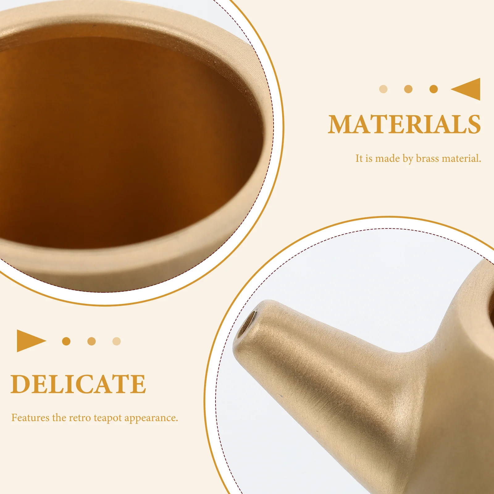 

Brass Chinese Style Teapot Ornament Retro Miniature Desktop Decor Creative Home Table Adornment Craft Decoration