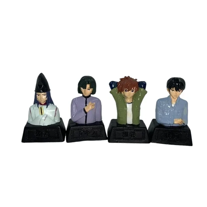 Hikaru no Go Japanese 4 Pcs Half-body Figurines 1.5 Inch Kaga Tetsuo Fujiwara no Sai Ornament