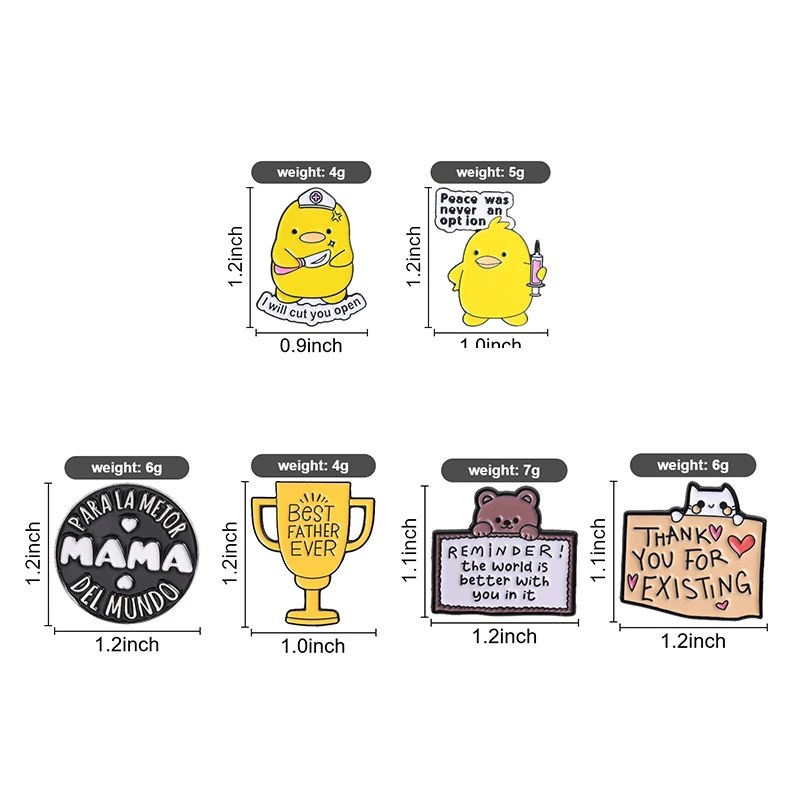 The Best Parents THANK YOU FOR EXISTING Enamel Pins Cute Cartoon Brooches Fashion Lapel Badge Backpack Clothes Jewelry Gift