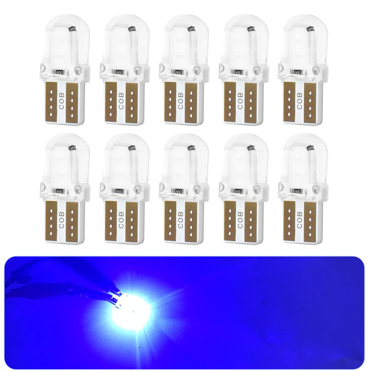 2/10/20 Stück ultrahelle 360-Grad-Beleuchtung T10 W5W 168 COB-LED-Signale für Auto-Seitensignal-Blinker, Brems-Leselampen