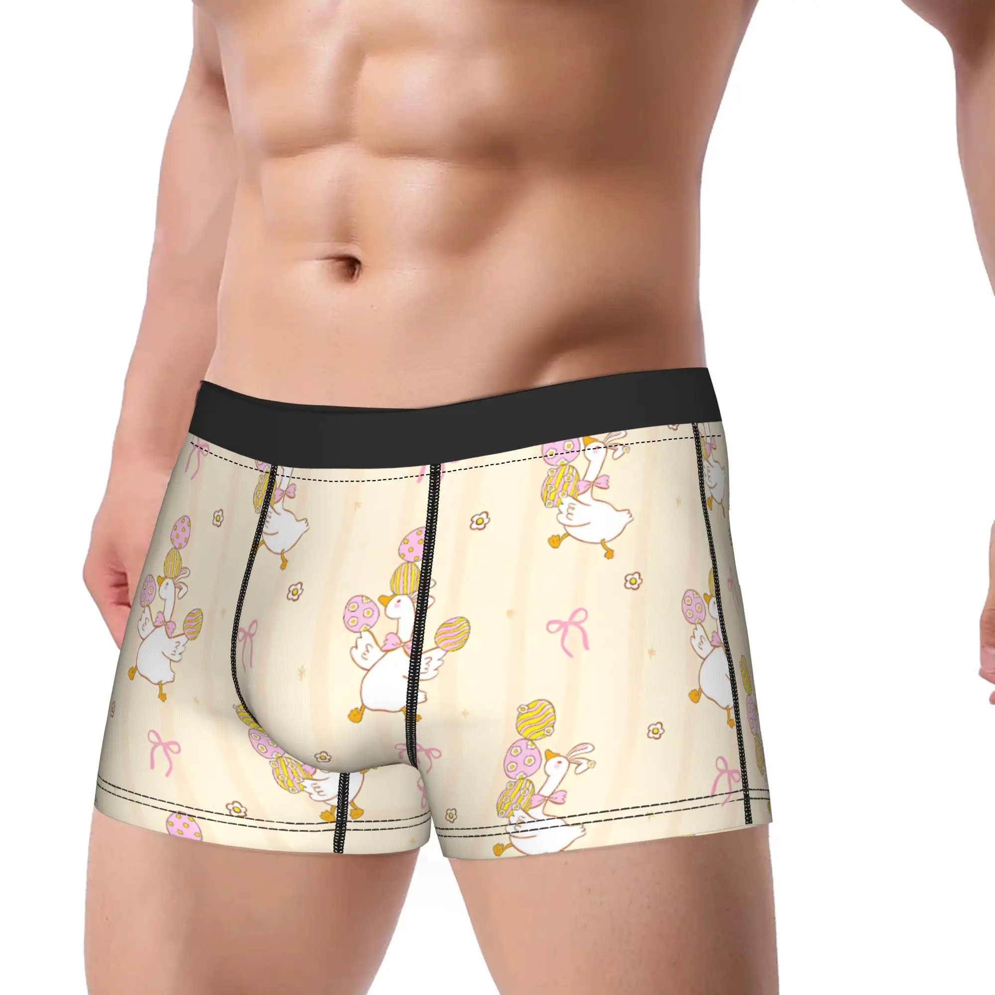 Cute Spring Cottagecore Goose Underwear  Males Shorts Briefs Sexy Soft Boxer Shorts Quality Pattern Large Size Underpants