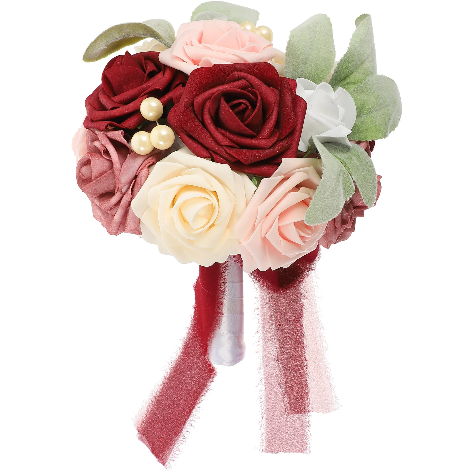 

Artificial Wedding Bouquet Plastic Rose Bridal Flowers Decor ElegantFlower Bridesmaid H Never Wither Easy Care Banquet Party