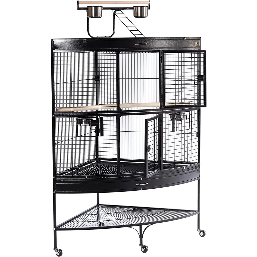 Птицы авиационные для размеров W71 X D71 X H172 см, большой металлический черный стержень по индивидуальному заказу, угловой уголок для домашних животных, клетка для попугаев, клетка для птиц, разведение