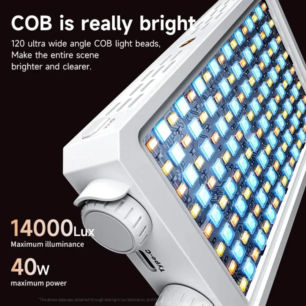 40W RGB LED Camera Light 2800-9000K CRI/TLCI 90+ Pocket Photography Light High Power FX 8 Modes Mini LED Video Lamp