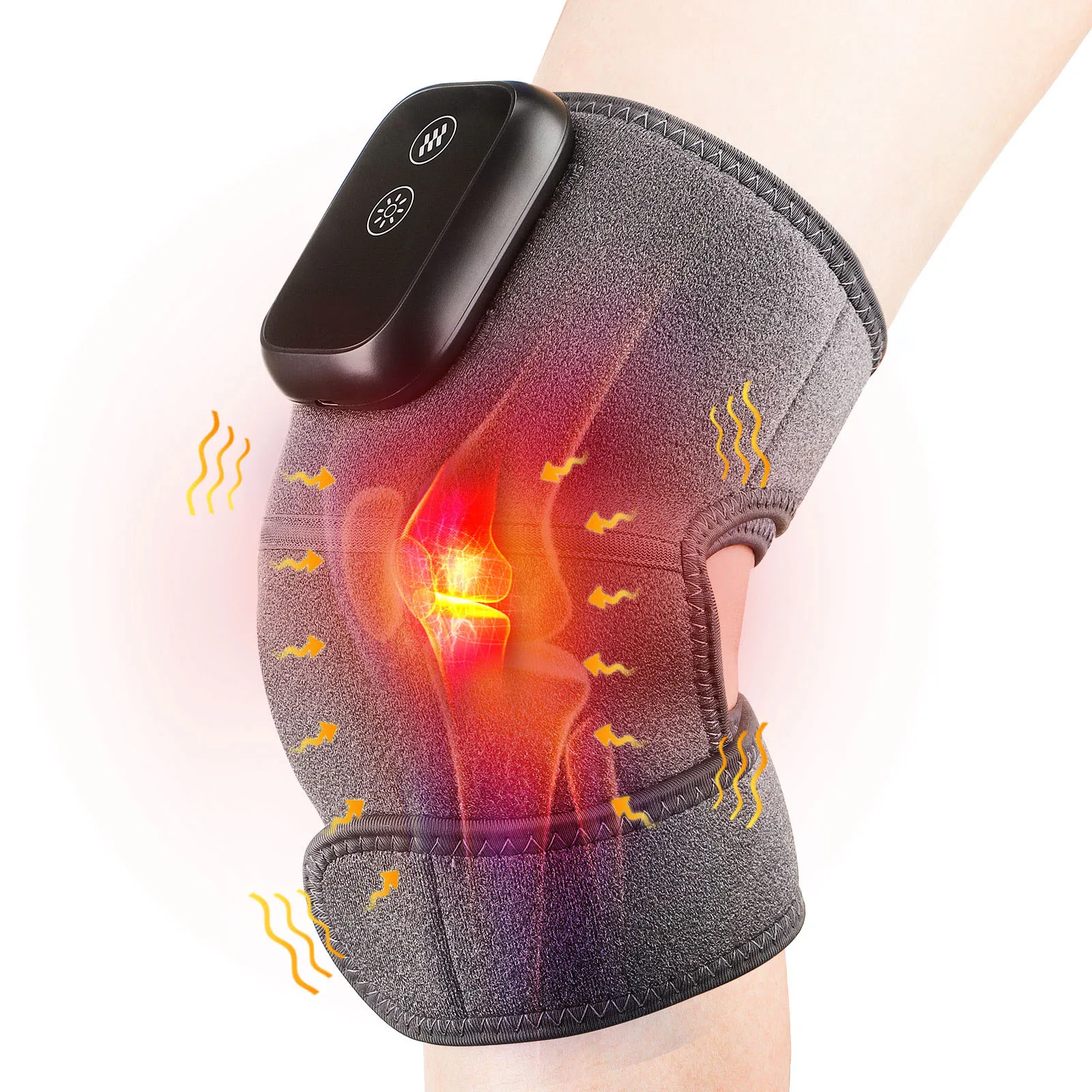 Heated Knee Massager for Joint Pain Relief Arthritis Meniscus Pain Electric Vibration Knee Brace Wrap 3 Adjustable Heat Patterns