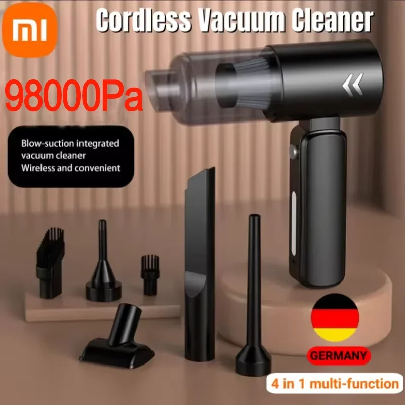 Xiaomi 98000Pa Wireless Car Vacuum Cleaner Strong Suction Long Life Portable Cleaning Machine High-Power Dust Removal Blower