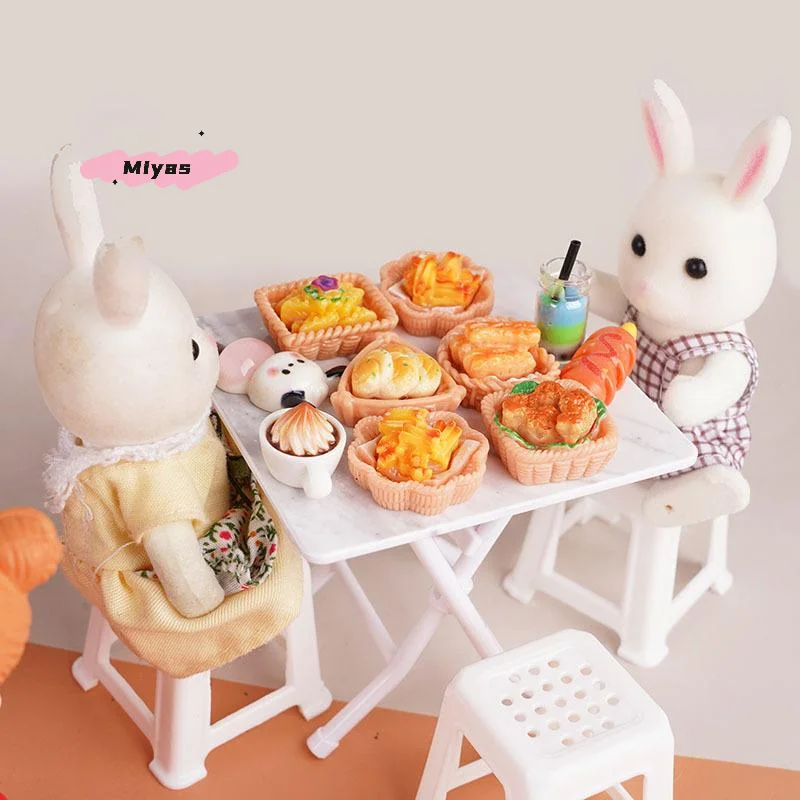 1/12 Schaal Dollhouse Mini Meubelset - Simulatie Tafel En Stoelen Model voor Poppenhuis Decor Fantasiespel Speelgoed voor Kinderen