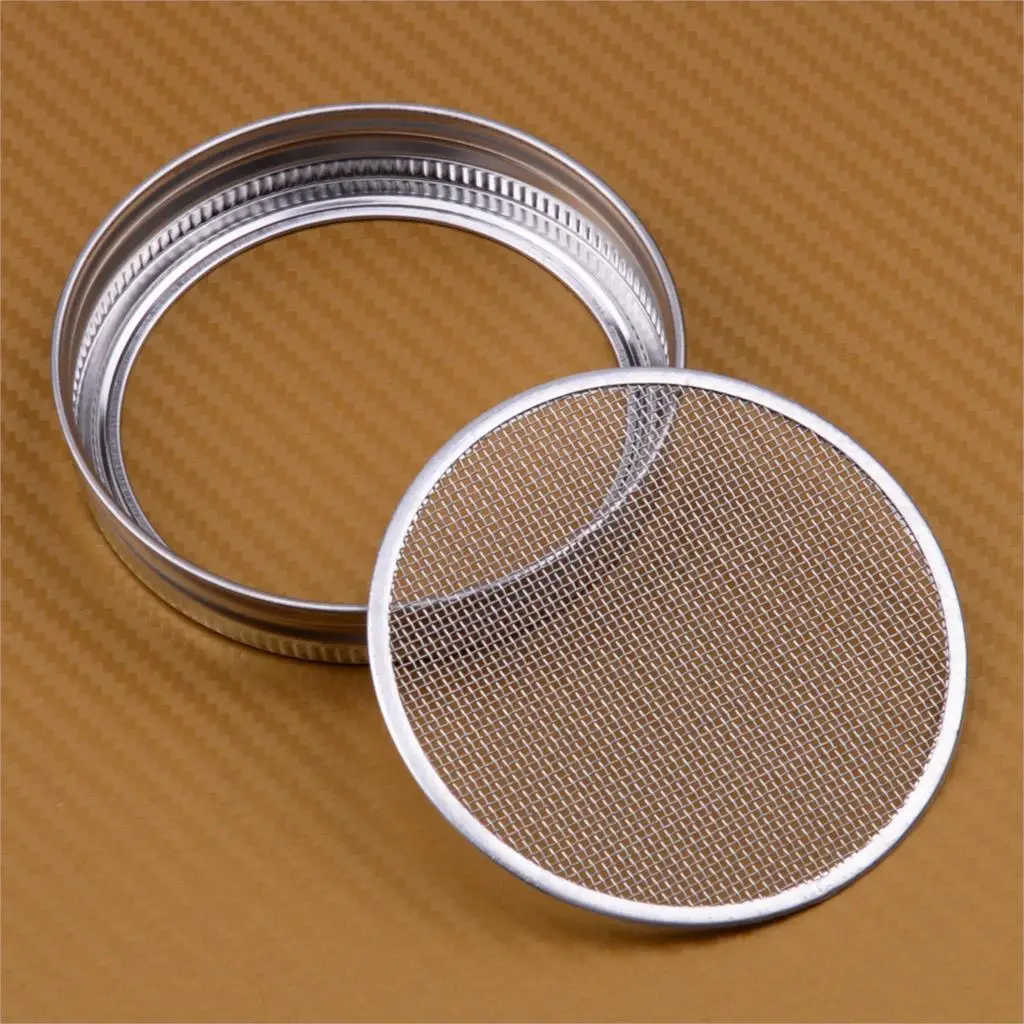 LETAOSK 1Pc Silver Strainer Filter Stainless Steel Seed Sprouting Lid For Round Wide Mouth Mason Canning Jar