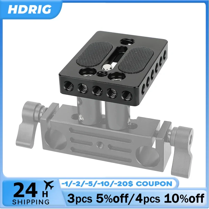 

HDRIG 1/4" & 3/8" Thread Universal Cheese Plate Camera Baseplate for DSLR Camera Cage Rig