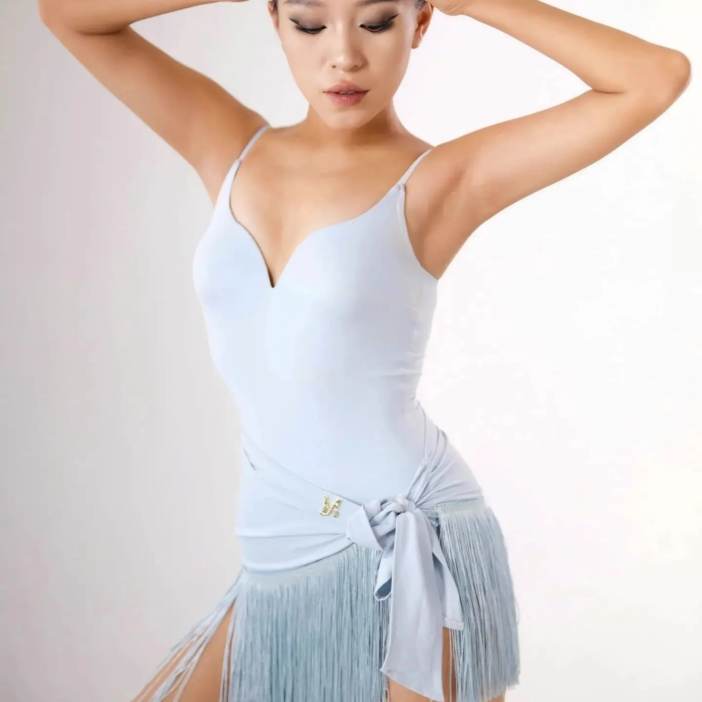 2025 Multiple Colors V-neck Top Tassels Hip Scarf Skirt Latin Dance Dress Performance Costumes Women Samba Dance Clothes DN21881
