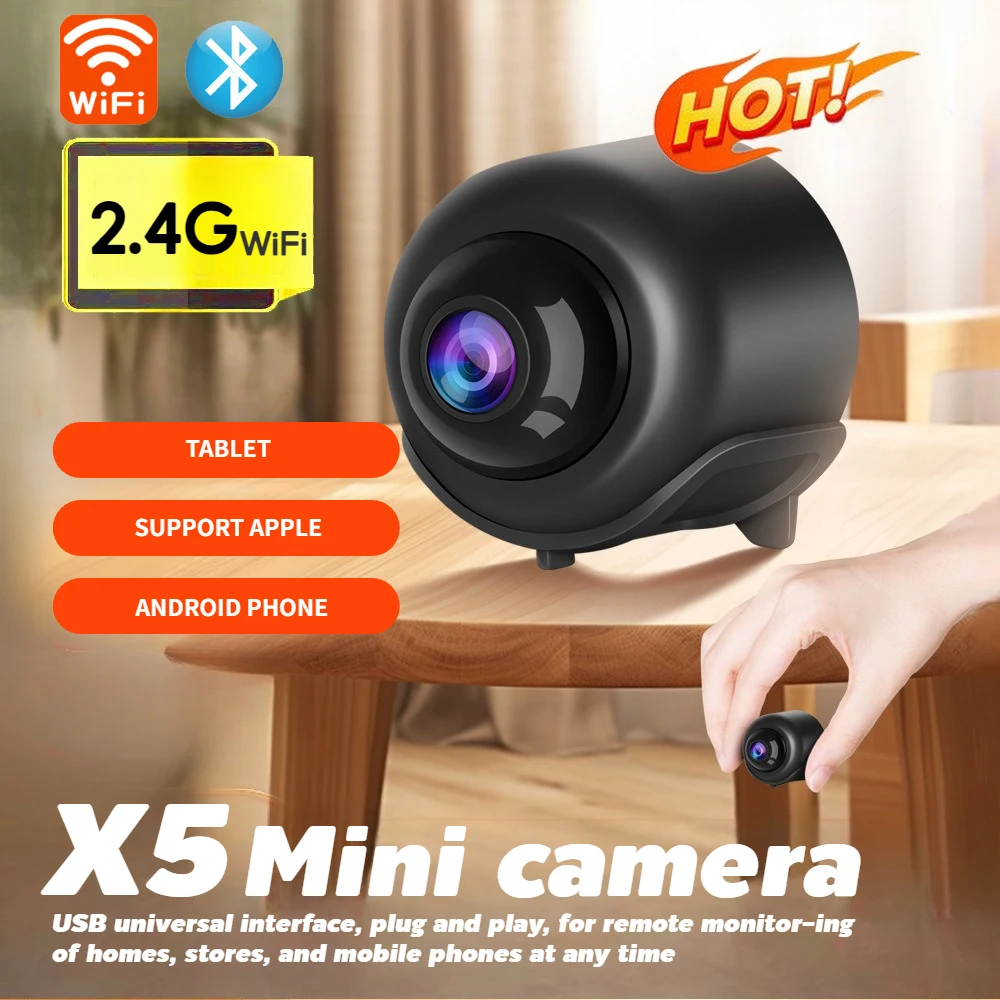 compact wireless wifi camera com funcao de gravacao x5 mini camera protecao de seguranca adequado para camping outdoor em casa novo 01