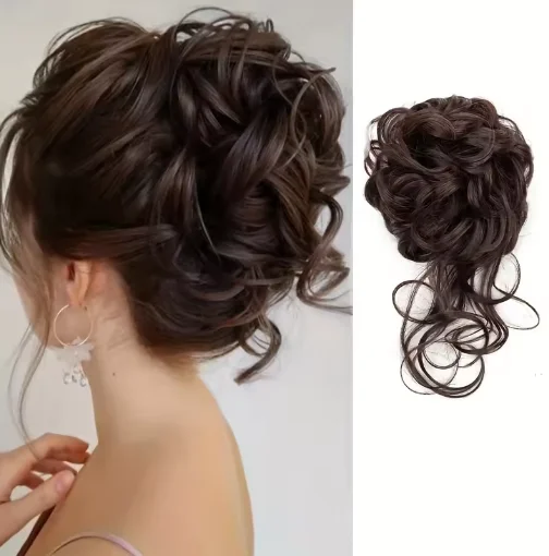 

Synthetic Messy Bun Hair for Women Piece Tousled Updo Hair Buns Extension Elastic Hair Band Hair Pieces Curly Hair Bun Scrunchie