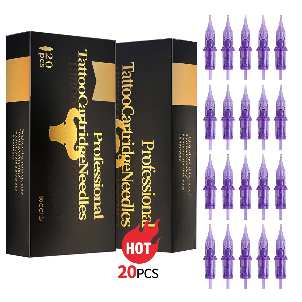 20 قطعة إبر خرطوشة الوشم RL RS بطانة مستديرة عالمية يمكن التخلص منها معقمة إبرة الوشم للوشم تجميل دائم #1