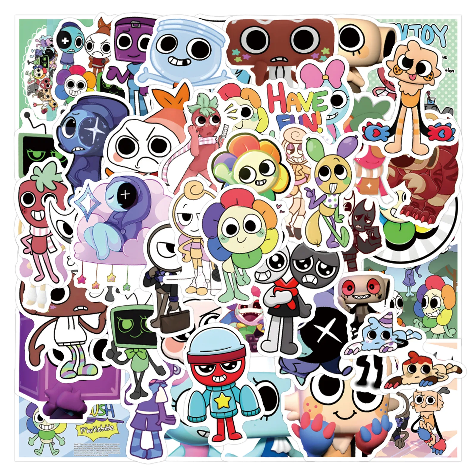 52PCS Dandys World Stickers Decals For Phone Laptop Suitcase Notebook Skateboard Waterproof Stickers
