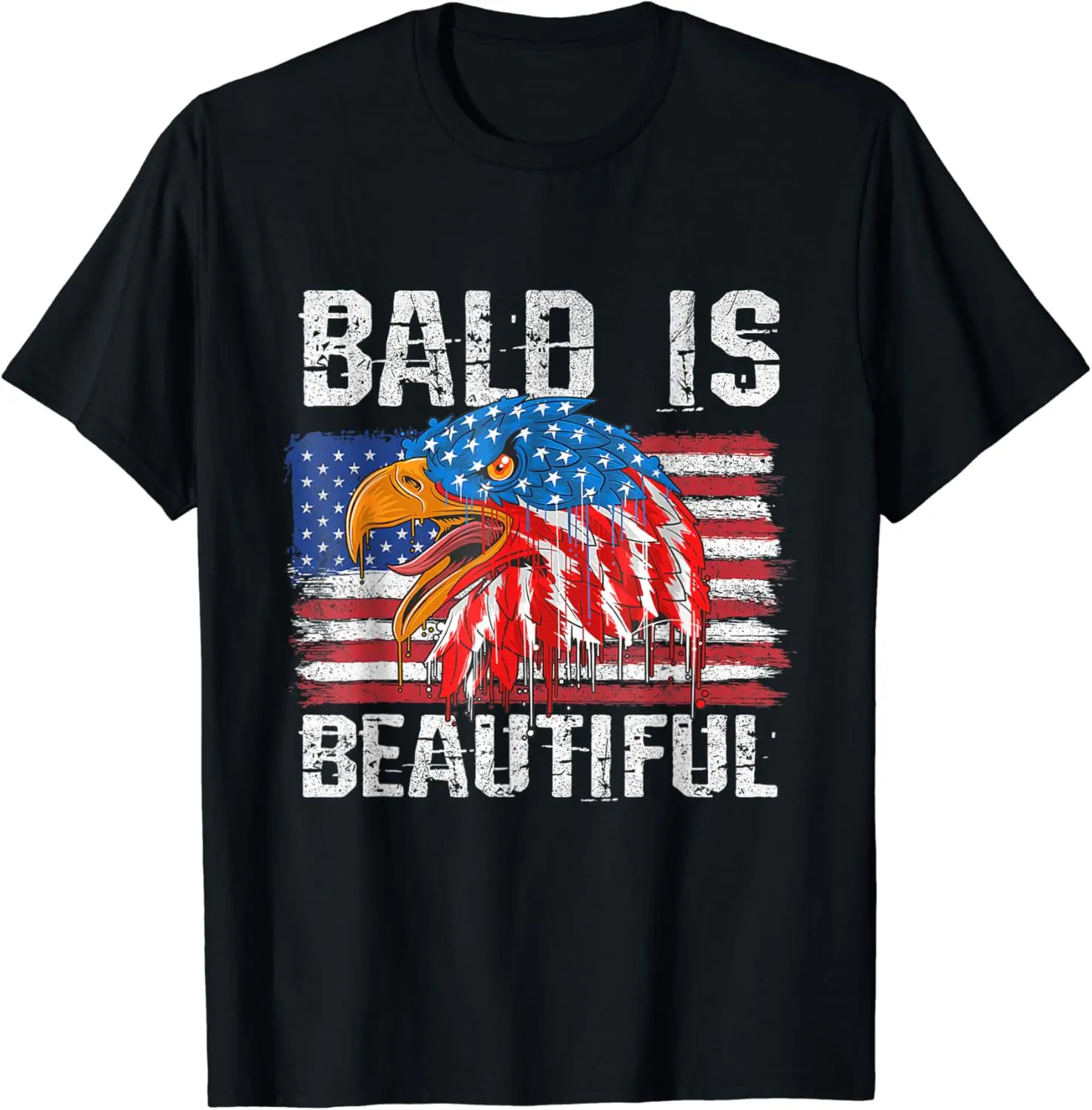 

Bald Is Beautiful 4th of July Independence Day Bald Eagle T-Shirt