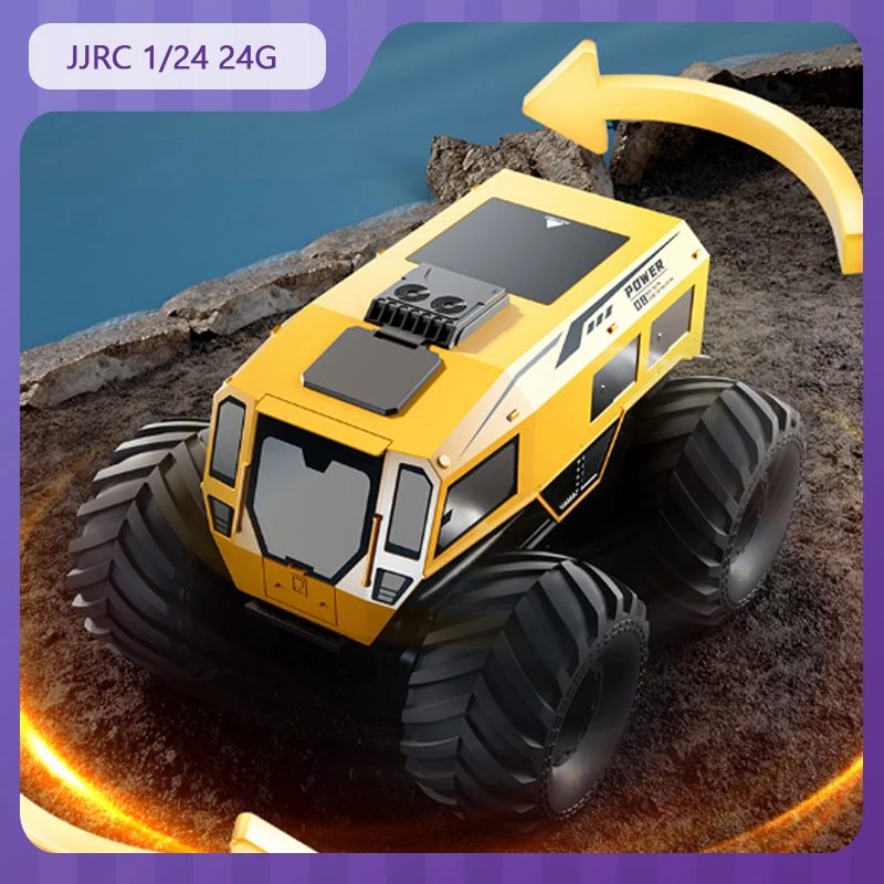 

Jjrc 1/24 24g Rc Four-Wheel Drive Climbing Amphibious Cross-Country Remote Control Car Wear-Resistant Big Wheel Boy Toy