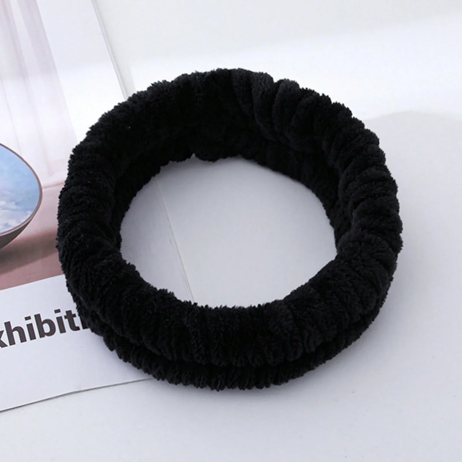

3pcs Solid Color Plush Spa Headband For Women Soft Absorbent Face Washing Hair Band