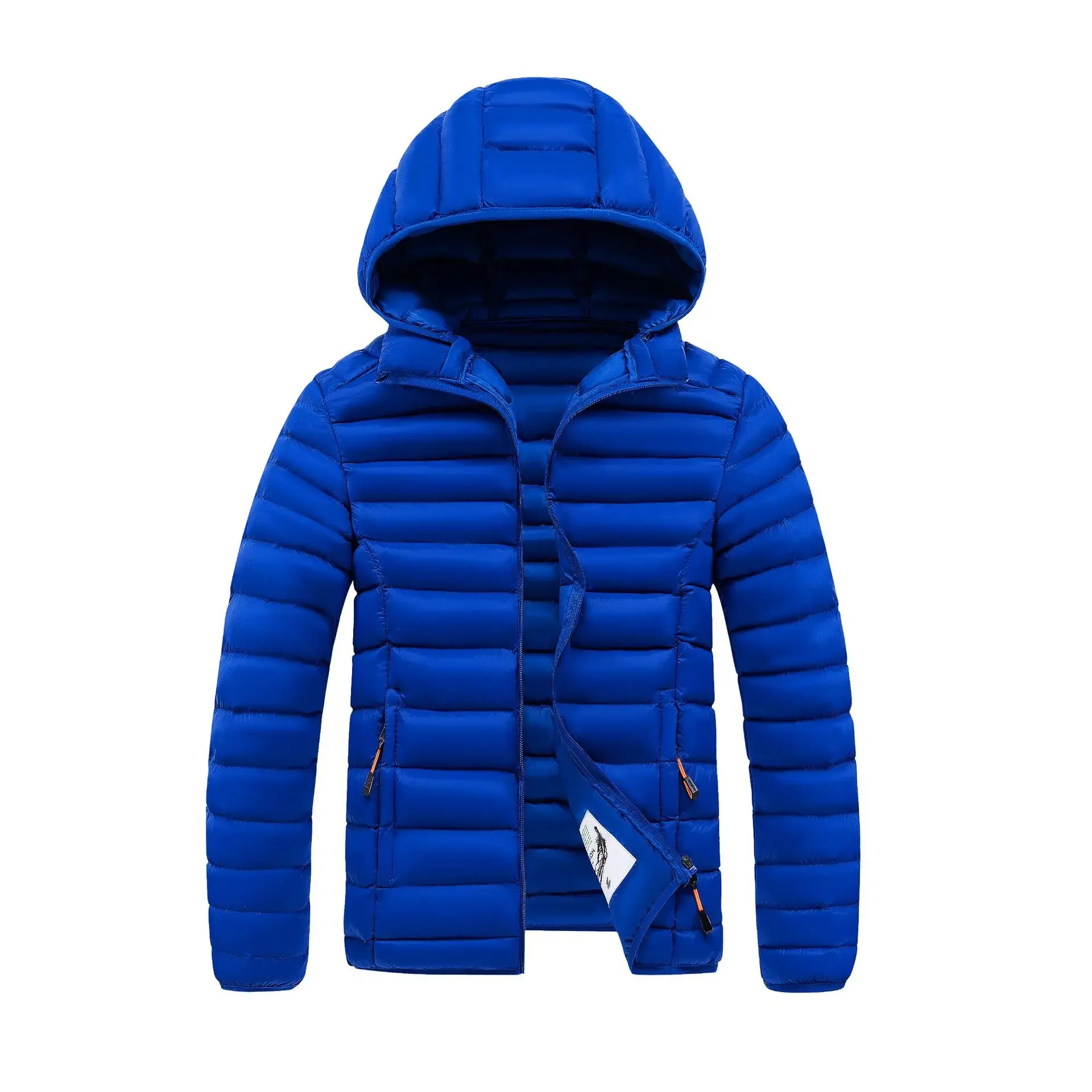 Mens Quilted Warm Parkas White Duck Down Padded Winter Jacket Hooded Mens Puffer Jacket Waterproof Lightweight Outdoor Outwear