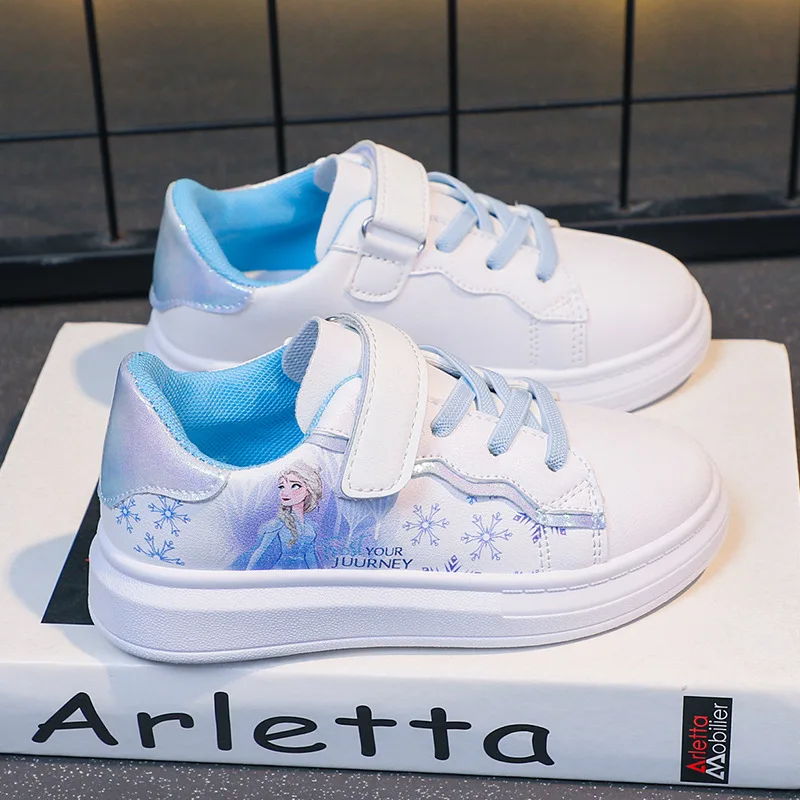 Disney-Chaussures de dehors Décontractées pour Fille et Adolescente, Baskets de Princesse Elsa la Reine des Neiges, Nouvelle Collection 2024