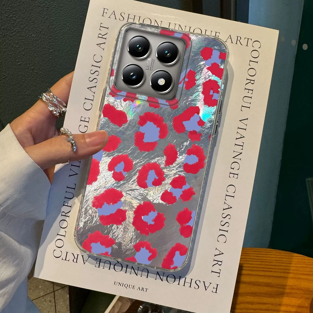 

Fashion Pink Leopard Glacier Texture Girls Women Phone Case For Xiaomi 14T 13T Pro 11 Lite 5G NE Shockproof Funda Cover Coque