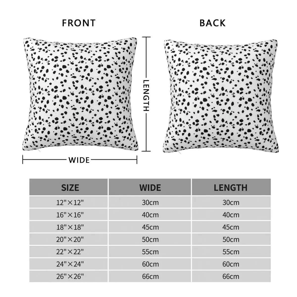 Cute Spots Dots Dalmatian Dog Print Square Pillowcase Pillow Cover Cushion Zip Decorative Comfort Throw Pillow for Home Bedroom