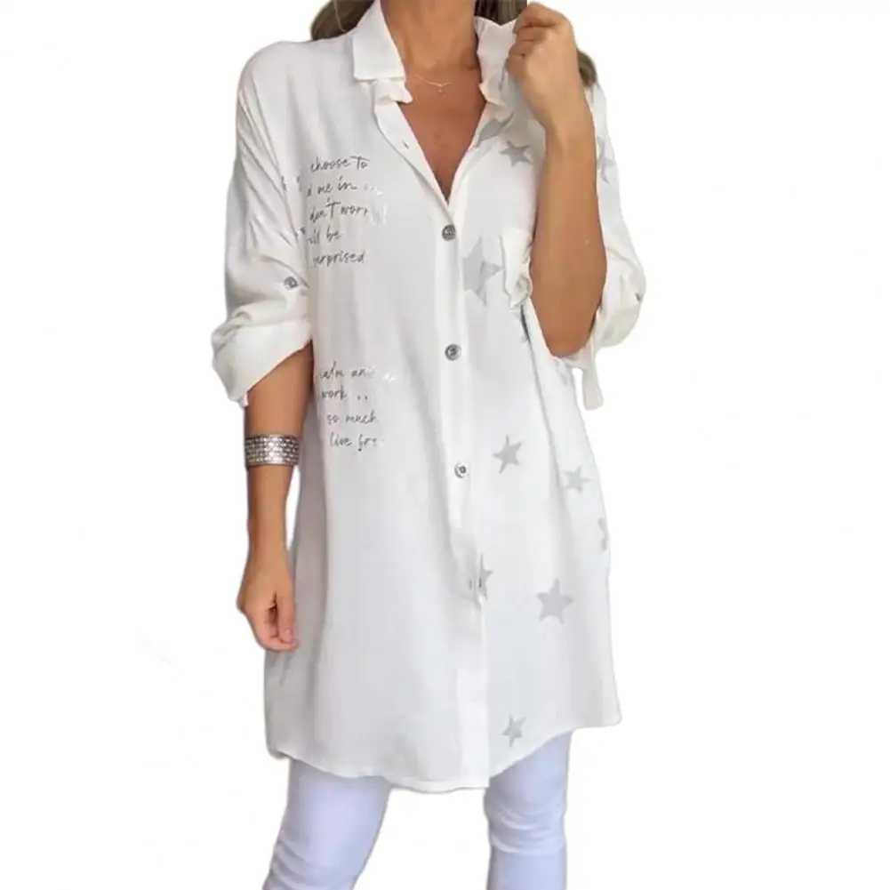 Boyfriend Style Shirt Stylish Women's Denim Shirt Lapel Long Sleeve Boyfriend Style With Buttoned Tie Cuffs Single Breasted