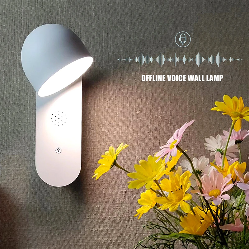 Modern Voice Smart LED Wall Lamp Rotatable Adjustable Dimmable Bedside Wall Sconce Read Lights For Home Decoration Fixture